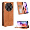 Custodia in pelle con fibbia magnetica e texture retrò per ZTE Blade V70 Max (marrone)