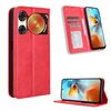 Custodia per telefono in pelle con fibbia magnetica e texture retrò per ZTE Nubia Music 2 (rossa)