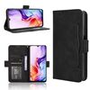 Custodia in pelle con slot per schede e texture in vitello per ZTE Blade V70 Max (nera)