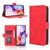 Custodia in pelle con slot per schede e texture in vitello per ZTE Blade V70 Max (rossa)