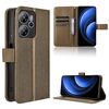 Custodia in pelle con texture a diamante per Blackview Oscal Tiger 13 (marrone)