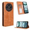 Custodia in pelle con fibbia magnetica e texture retrò per Umidigi G100 / G100A (marrone)