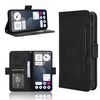 Custodia per telefono For Nothing Phone 3a Pro in pelle con texture di vitello e slot per carte (nera)