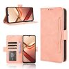 Custodia in pelle con texture in vitello per Doogee Note 58 / Note 58 Pro, con slot per carte di credito (rosa)