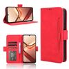 Custodia in pelle con texture di vitello per Doogee Note 58 / Note 58 Pro con slot per carte (rossa)