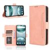 Custodia in pelle con texture di vitello per Umidigi G100 / G100A e slot per schede (rosa)