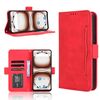 Custodia in pelle con texture di vitello per Umidigi Note 100 / Note 100A e slot per carte (rossa)