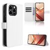 Custodia in pelle con texture a diamante per Doogee Note 58 / Note 58 Pro (bianca)