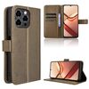 Custodia in pelle con texture a diamante per Doogee Note 58 / Note 58 Pro (marrone)
