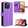 Custodia in pelle con texture a diamante per Doogee Note 58 / Note 58 Pro (viola)