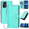 Custodia in pelle con fibbia in fibra di carbonio e cordino per ZTE Blade A72s YX0070 (azzurro chiaro)