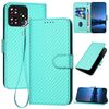 Custodia in pelle con fibbia in fibra di carbonio e cordino per ZTE Blade A73 4G / Blade V50 Design 4G YX0070 (azzurro chiaro)
