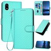 Custodia in pelle con fibbia in fibra di carbonio per ZTE Kantan Sumaho 4 A402ZT YX0070 con cordino (blu chiaro)
