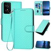 Custodia in pelle con fibbia in fibra di carbonio e cordino per TCL 50 SE / 40 NxtPaper 4G YX0070 (azzurro chiaro)