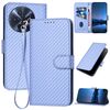Custodia in pelle con fibbia in fibra di carbonio e cordino per TCL 50 XL 5G / 50 XL NxtPaper YX0070 (viola chiaro)