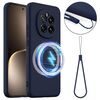 Custodia antiurto in silicone Magsafe per Honor Magic7 (blu navy)