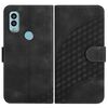 Custodia in pelle con stampa testa di elefante e cordino per telefono Kyocera Android One S10 / S9 YX0060 (nero)