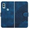 Custodia in pelle con stampa testa di elefante e cordino per telefono Kyocera Android One S10 / S9 YX0060 (blu reale)