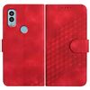 Custodia in pelle con cordino per telefono Kyocera Android One S10 / S9 YX0060 con stampa a testa di elefante (rossa)