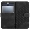 Custodia in pelle con cordino per telefono Kyocera Basio 3 YX0060 con stampa a testa di elefante (nera)
