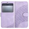 Custodia in pelle con cordino per telefono Kyocera Basio 3 YX0060 con stampa a testa di elefante (viola chiaro)