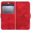 Custodia in pelle con cordino per telefono Kyocera Basio 3 YX0060 con stampa a testa di elefante (rossa)