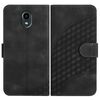 Custodia in pelle con cordino per telefono Kyocera DIGNO BX YX0060 con stampa a testa di elefante (nera)