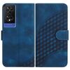 Custodia in pelle con cordino per telefono TCL 505 YX0060 con stampa a testa di elefante (blu reale)