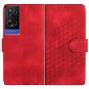 Custodia in pelle con cordino per telefono TCL 505 YX0060 con stampa a testa di elefante (rossa)