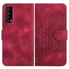 Custodia in pelle con cordino per telefono TCL Stylus 5G YX0060 con stampa a testa di elefante (rosso rosa)
