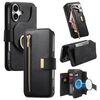 Custodia in pelle con protezione RFID e MagSafe per iPhone 16 Plus (nero)