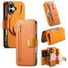 Custodia in pelle con blocco RFID e MagSafe per iPhone 16 Plus (arancione)