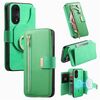 Custodia in pelle con blocco RFID e MagSafe per OPPO Reno8 T 5G / A1 Pro con cerniera ad anello e portafoglio (verde)