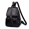 Borsa a tracolla casual da donna in pelle PU, semplice e versatile, zaino da viaggio per studenti (nero)