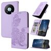 Custodia a libro in pelle con motivo a fiori di Datura per ZTE Voyage 41 5G (viola)