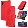 Custodia a libro in pelle con motivo a fiori di datura per ZTE Kantan Sumaho 4 A402ZT (rossa)