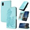 Custodia a libro in pelle con motivo a fiori di datura per ZTE Kantan Sumaho 4 A402ZT (blu chiaro)