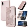 Custodia a libro in pelle con motivo a fiori di datura per ZTE Kantan Sumaho 4 A402ZT (oro rosa)