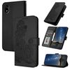 Custodia a libro in pelle con motivo a fiori di datura per ZTE Kantan Sumaho 4 A402ZT (nera)
