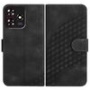Custodia in pelle con motivo a testa di elefante in rilievo per ZTE Blade A73 4G / Blade V50 4G, design YX0060, con cordino (nero)