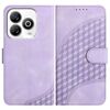 Custodia in pelle con cordino e motivo a testa di elefante in rilievo per ZTE Blade A75 4G YX0060 (viola chiaro)