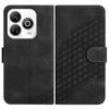 Custodia in pelle con cordino e motivo a testa di elefante in rilievo per ZTE Blade A75 4G YX0060 (nera)