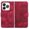 Custodia in pelle con cordino e stampa a testa di elefante per ZTE Blade A75 4G YX0060 (rosso rosa)