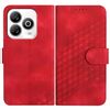 Custodia in pelle con cordino e motivo a testa di elefante in rilievo per ZTE Blade A75 4G YX0060 (rosso)