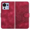 Custodia in pelle con cordino per telefono cellulare con stampa testa di elefante per ZTE Blade V50 Vita YX0060 (rosso rosa)