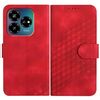 Custodia in pelle con motivo a testa di elefante in rilievo per ZTE Blade V60 Design YX0060 con cordino (rosso)