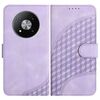 Custodia in pelle con cordino per ZTE Fresh 50 YX0060 con stampa a testa di elefante (viola chiaro)