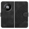 Custodia in pelle con cordino per ZTE Fresh 50 YX0060 con stampa a testa di elefante (nera)