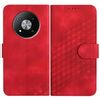 Custodia in pelle con cordino per telefono ZTE Fresh 50 YX0060 con stampa a testa di elefante (rossa)