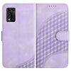 Custodia in pelle con cordino per ZTE Libero 5G II YX0060 con stampa a testa di elefante (viola chiaro)